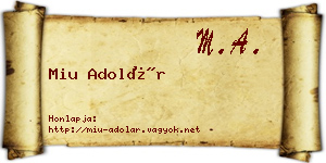 Miu Adolár névjegykártya